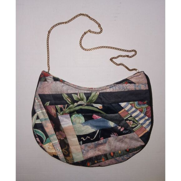 Handbags - Vintage Y2k Boho Multi Colored Fabric Patchwork Chained Clutch Purse